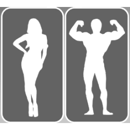 WC, toilette humour caricature (10x10cm) - sticker/autocollant