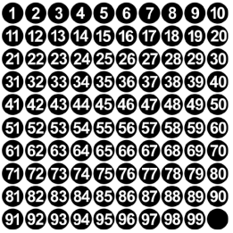 autocollants numérotation