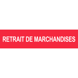 autocollant retrait de marchandises rouge