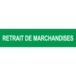 autocollant retrait de marchandises vert