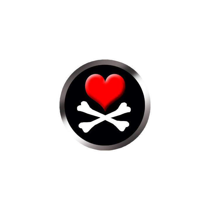 Stickers / autocollants tête mort pirate d’amour