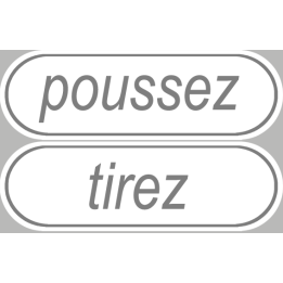 autocollant poussez tirez grand