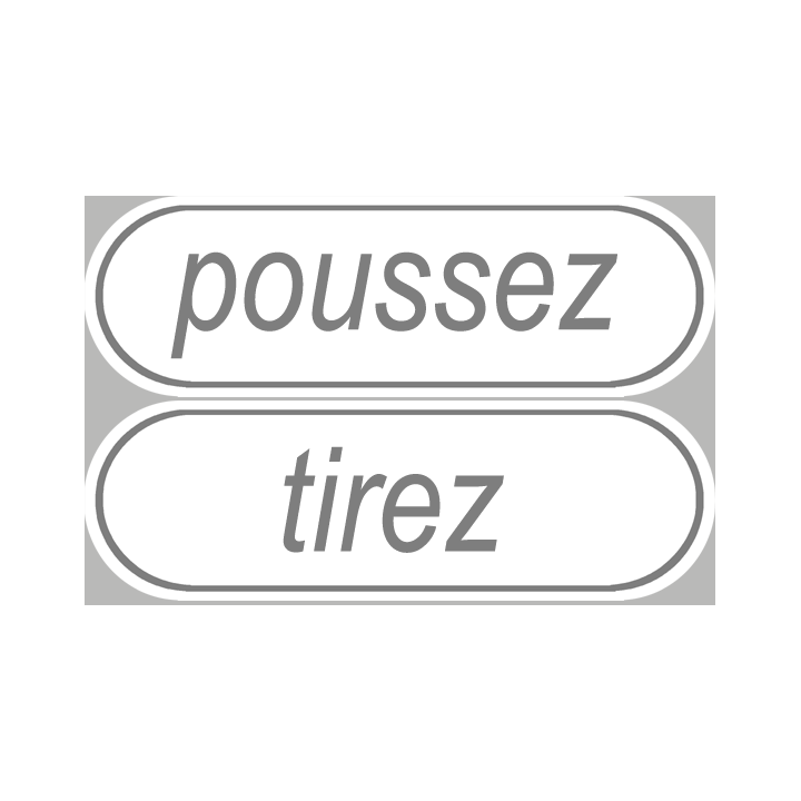 autocollant poussez tirez grand