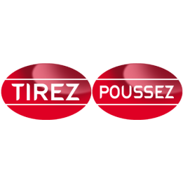 autocollant poussez tirez rouge