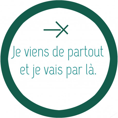 autocollant Je viens de partout