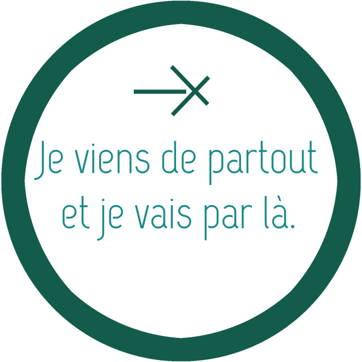 autocollant Je viens de partout