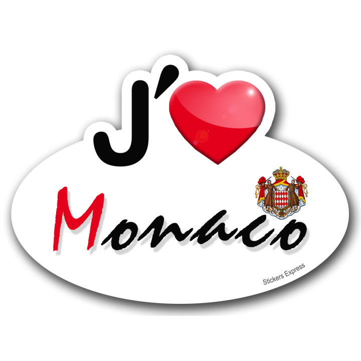 autocollant j'aime Monaco