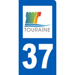 autocollant immatriculation 37 motard d'Indre-et-Loire