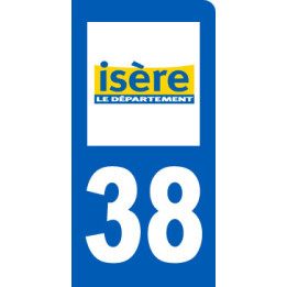 autocollant immatriculation 38 de l'Isère