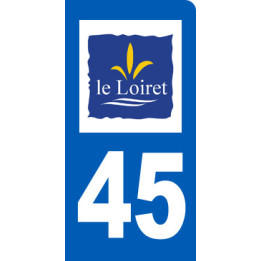 autocollant immatriculation 45 le Loiret