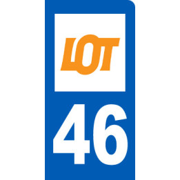 autocollant immatriculation motard 46 le Lot