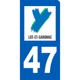 autocollant immatriculation motard 47 le Lot et Garonne