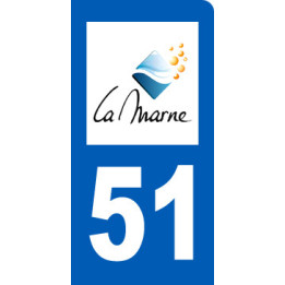 autocollant immatriculation motard 51 de la Marne