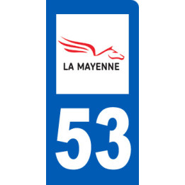 autocollant immatriculation motard 53 de la Mayenne