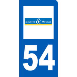 autocollant immatriculation motard 54 de la Meurthe et Moselle