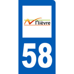 autocollant immatriculation motard 58 de la Nièvre