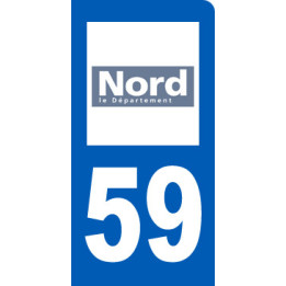 autocollant immatriculation motard 59 du Nord