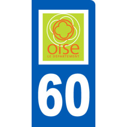 autocollant immatriculation motard 60 de l'Oise