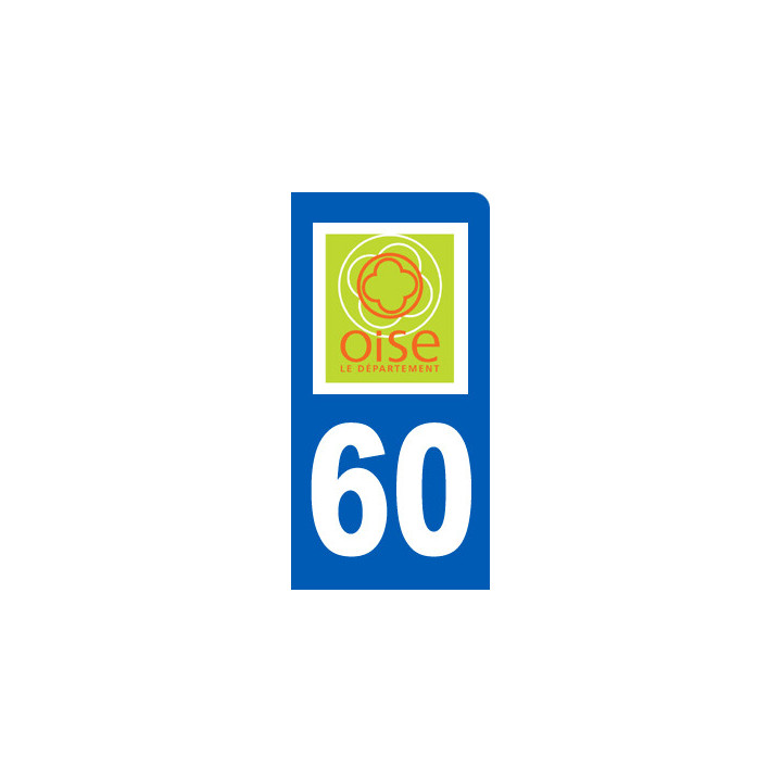 autocollant immatriculation motard 60 de l'Oise