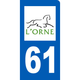 autocollant immatriculation motard 61 de l'Orne