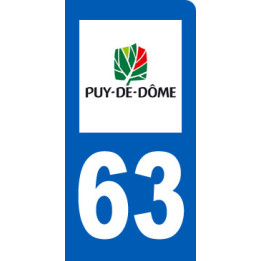autocollant immatriculation motard 63 du Puy de Dôme