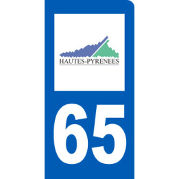 autocollant immatriculation motard 65 des Hautes Pyrénées