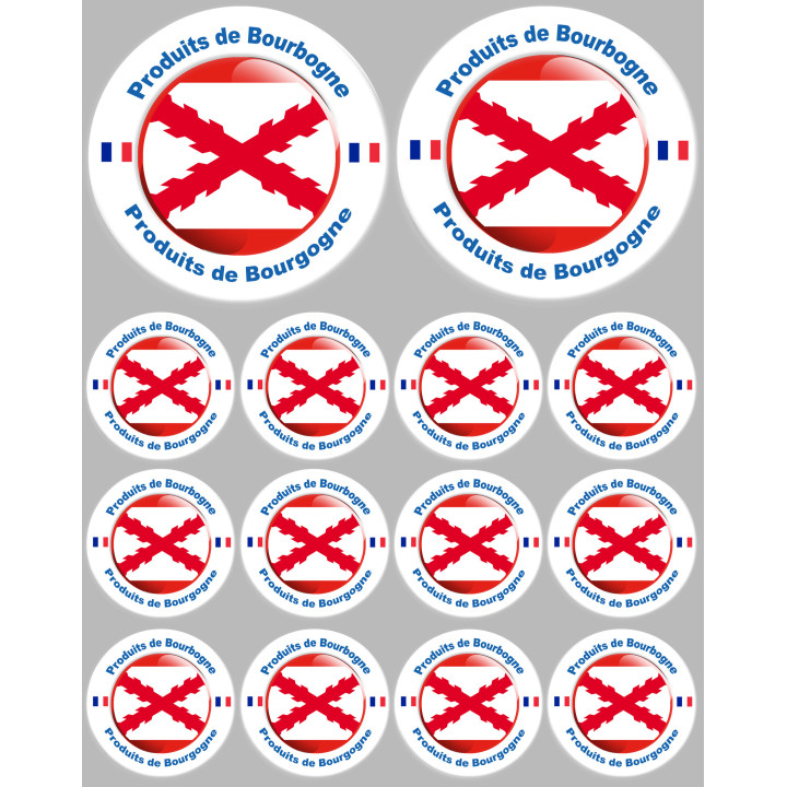 autocollants planche série Produits de Bourgogne