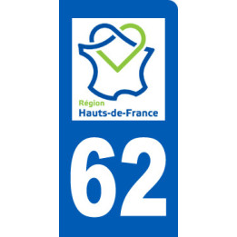 autocollant immatriculation motard 62 région Hauts-de-France