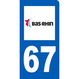 autocollant immatriculation motard 67 du Bas-Rhin