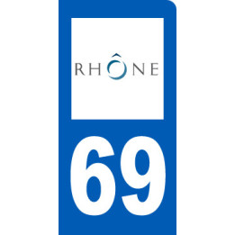 autocollant immatriculation motard 69 du Rhône