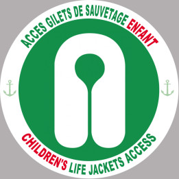 Sticker autocollant ACCES GILETS DE SAUVETAGE ENFANT