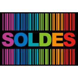 Stickers / autocollant solde ambiance code barre