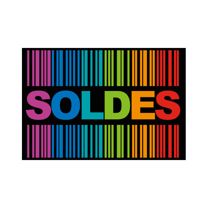 Stickers / autocollant solde ambiance code barre