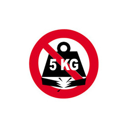 Sticker autocollant charge maximum 5 KG