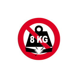 Sticker autocollant charge maximum 8 KG