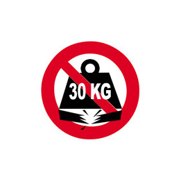 Sticker autocollant charge maximum 30 KG