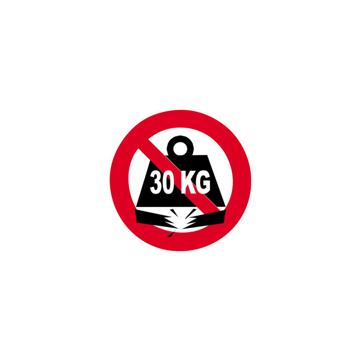 Sticker autocollant charge maximum 30 KG