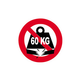 Sticker autocollant charge maximum 60 KG