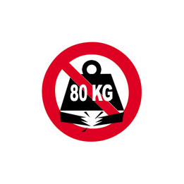 Sticker autocollant charge maximum 80 KG