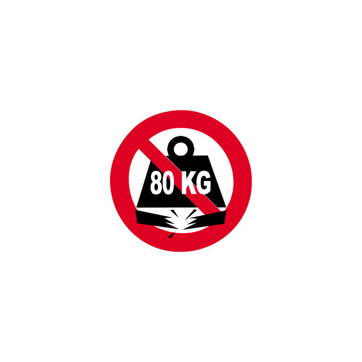 Sticker autocollant charge maximum 80 KG