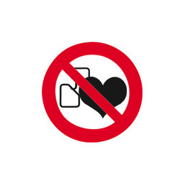 autocollant Interdit aux personnes portant un stimulateur cardiaque