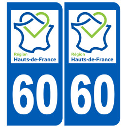 Logo autocollant 60 immatriculation de l'Oise region Picardie Hauts-de-France