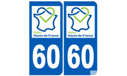Logo autocollant 60 immatriculation de l'Oise region Picardie Hauts-de-France