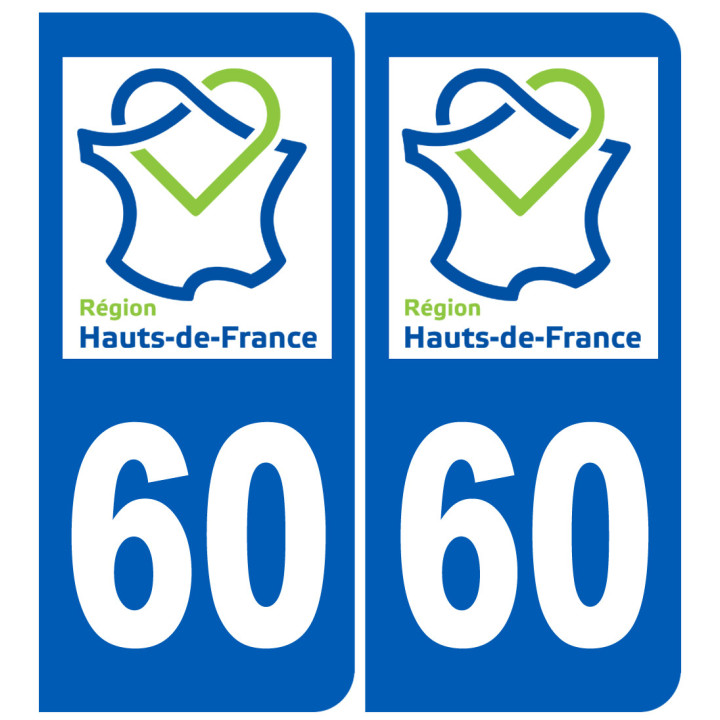 Logo autocollant 60 immatriculation de l'Oise region Picardie Hauts-de-France