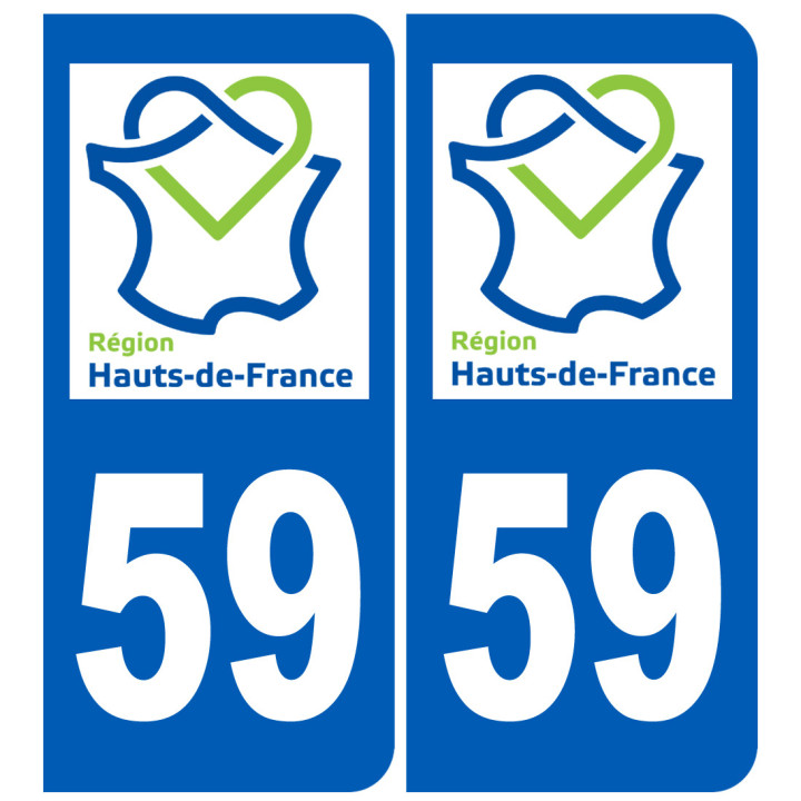autocollant 59 immatriculation le Nord région Hauts-de-France