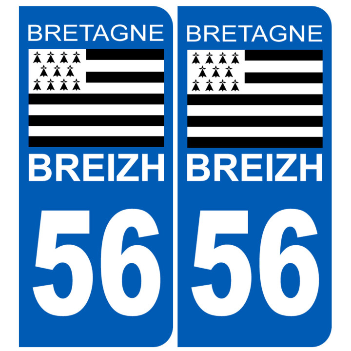 numero immatriculation 56 drapeau Breton