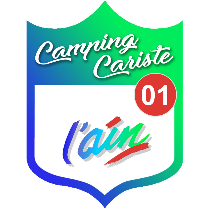 Sticker / autocollant : Camping car l'Ain 01 - 10x7.5cm