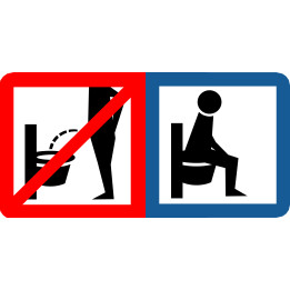 Sticker autocollant s'assoir pour faire pipi