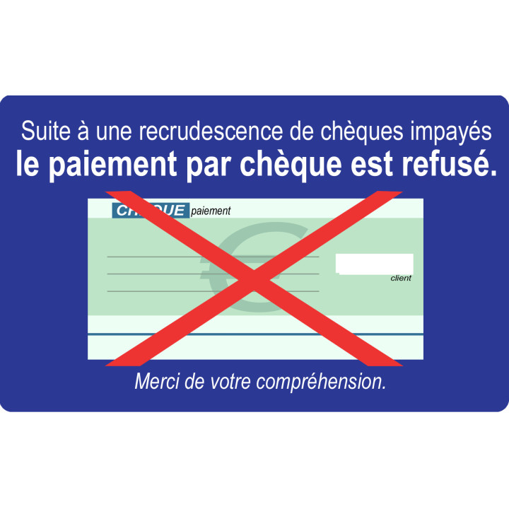 Paiement par Chèque refusé