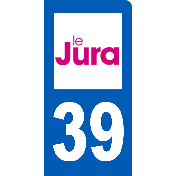 autocollant immatriculation 39 du Jura